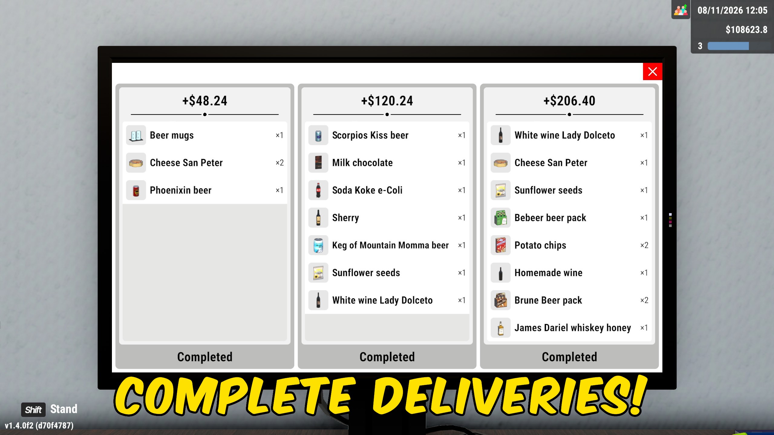 Liquor Store Simulator — Delivery Jobs Manager (screenshot 2)